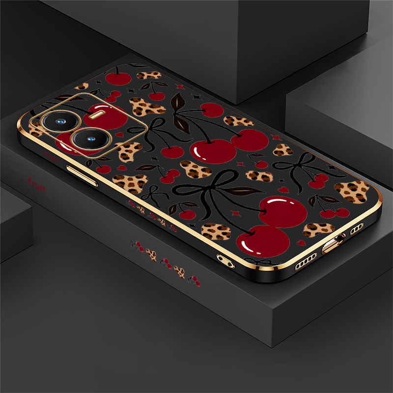 Funda con estampado de cerezas - Vivo Y28 reseña y precio