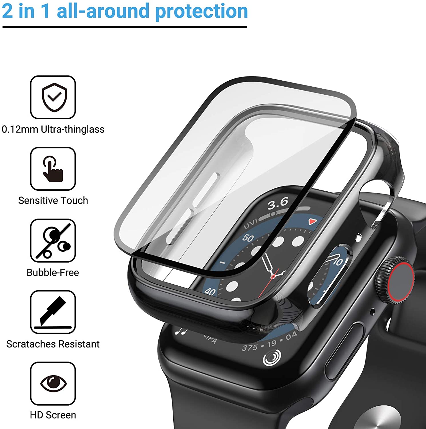 Vidrio + cubierta para Apple W - Apple Smartwatch Accessories reseña y precio
